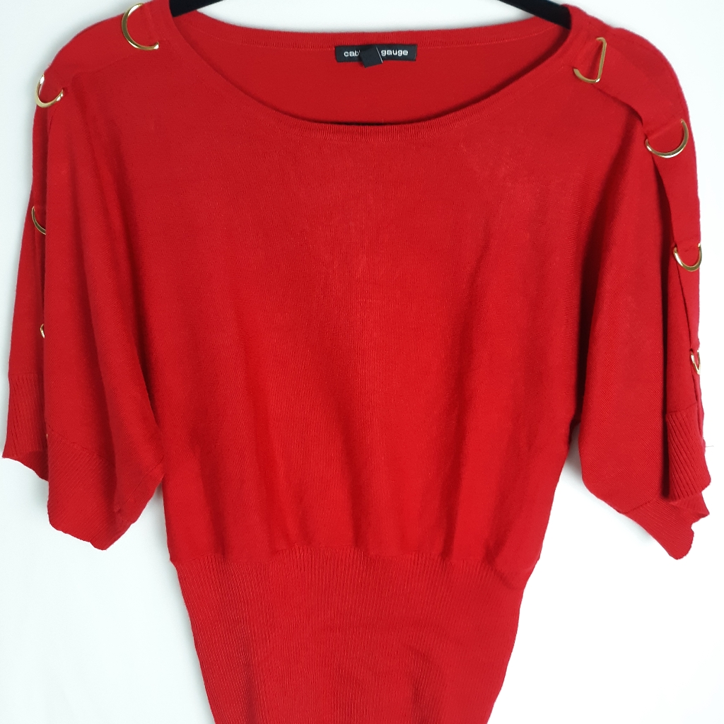 Cable & Gauge Vintage Knitted Top Red Size Small